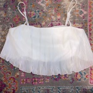 A white, ribbed crop top